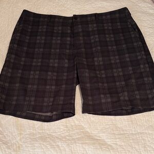 Hogan Dark Gray Plaid Men's Shorts‎